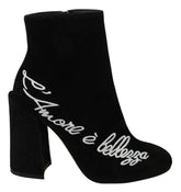 Dolce & Gabbana Black Suede L'Amore E'Bellezza Boots Shoes -   -  Dolce & Gabbana.